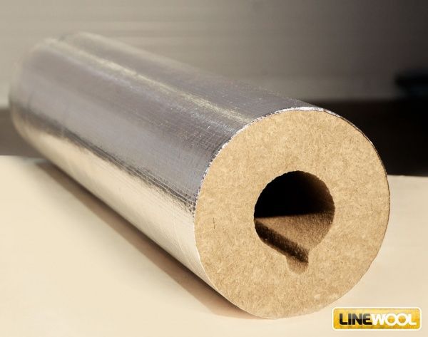 Цилиндр минераловатный кашированный 108х40-1000 (покрытие армированной алюминиевой фольгой)