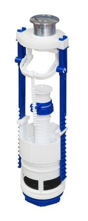 Узел выпуска бачка унитаза, 1 кнопка, пл/хром