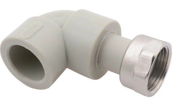 Угольник с накидной гайкой 40х3/4"   (серый) FD  (10/60)