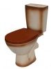 Унитаз "Соло", коричневый декор, 2кноп.,прямой вып.,нижн.подв., сиденье полипропилен