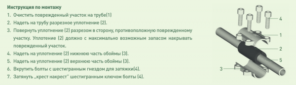 Обойма (хомут) для ремонтных работ Gebo DSK 1 1/4"