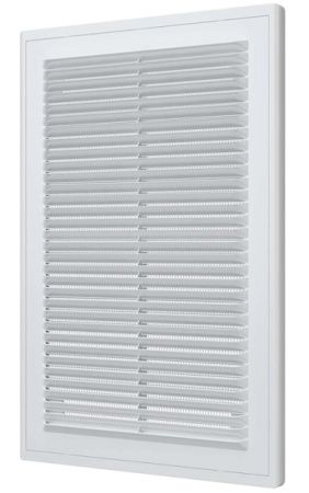 Решетка пластиковая 200х300, белая, сетка, разъемная, с рамкой