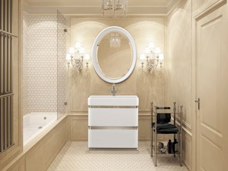 Умывальник мебельный "Олимпия-800" с переливом, без комплекта, 1 отверстие, белый