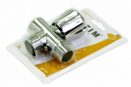 Кран для подключения приборов (проходной тройник с вентилем) 1/2"НРх3/4"НРх1/2"ВР (хром)