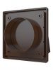 Выход стенной пластиковый D-100, 150х150мм, с клапанном (коричневый)