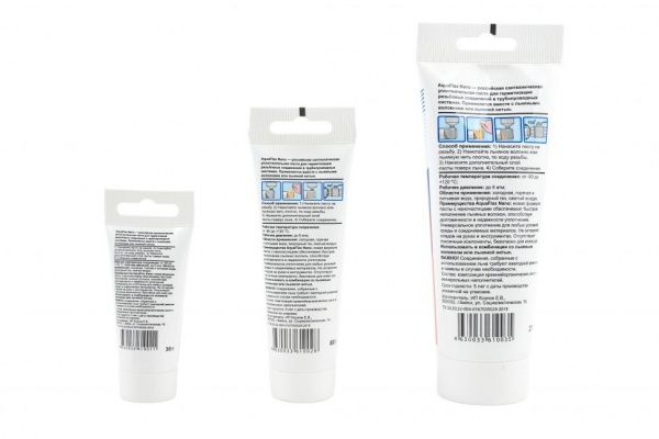 Паста уплотнительная AQUAFLAX NANO (тюбик 30 г.) газ,вода, отопление
