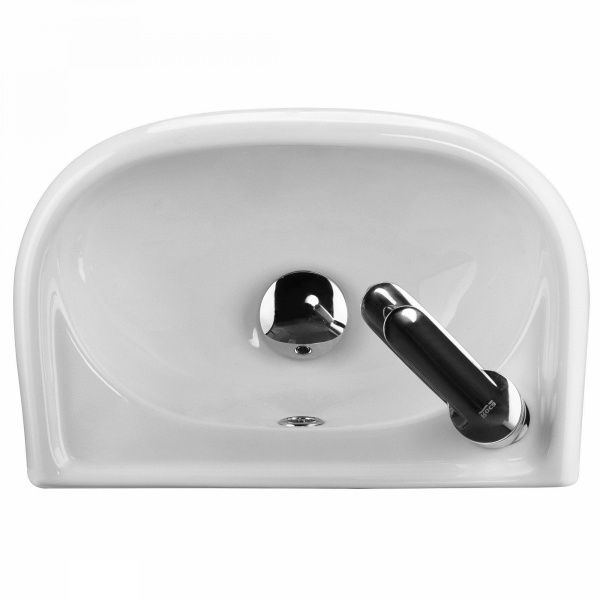 Умывальник "Бриз-40" с переливом, без комплекта, 1 ЛЕВОЕ отверстие, белый