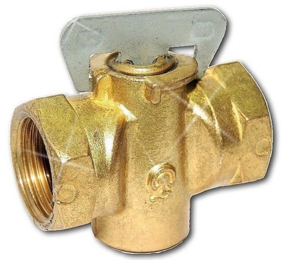 Кран латунный, пробковый 11б34бк (Газ) Ду 15