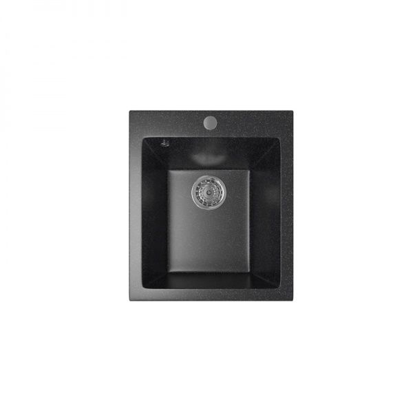 Мойка ML-GM14 черная, иск. мрамор 495х420х190мм (308)