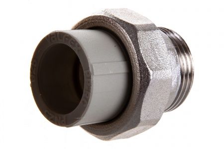 Муфта PPRC комбинированная разъемная (американка) НР 20х3/4"   (серый) Valfex
