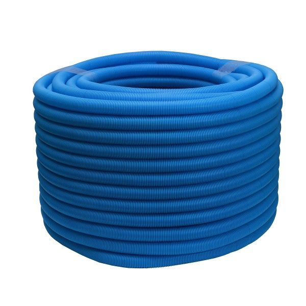 Кожух гофрированный Ду 22, для м/п трубы 16мм, СИНИЙ (бухта 120м)