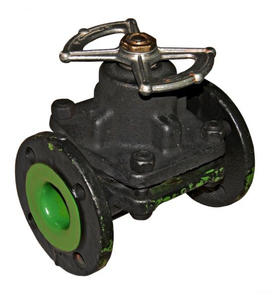 Вентиль 15ч94эм (КА 26323-05) Ду 50   Ру-10,  Т-120 (диафрагмовый, эмалированный)