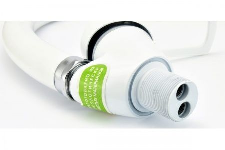 Смеситель для кухни белый одноручный Juguni Luxe с поворотным изливом, 40 картридж, гайка