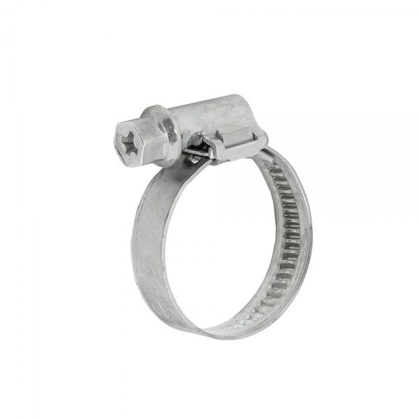 Хомут червячный, оцинкованный, под отвертку 16-27мм