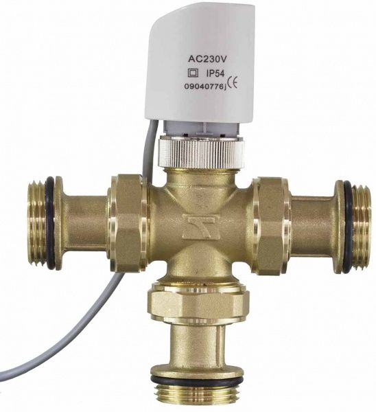 Клапан термостатический с электроприводом TIM НР 1" (Сервопривод "НЗ", 220В, М30*1.5)