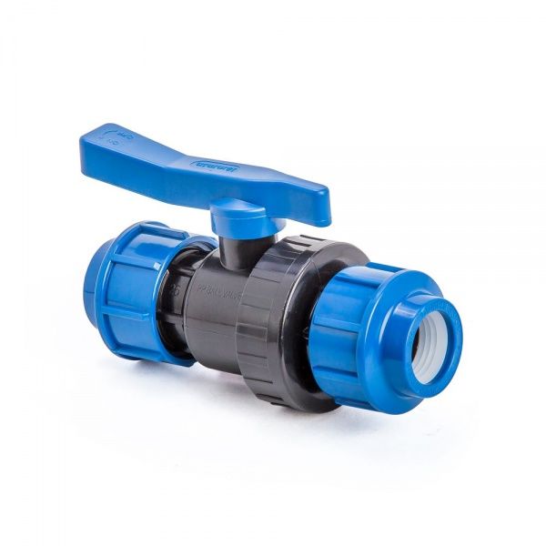 Кран шаровый разъемный 25  (ПНД, Компрессия)