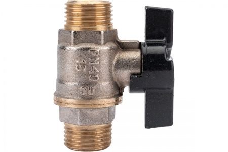 Кран никелированный 11б27п1 Ду 15 резьба/резьба "бабочка"   (серия - ГОСТ)