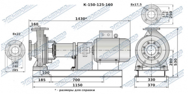Насос (агрегатированный) К 150-125-160-с  (30х3000)