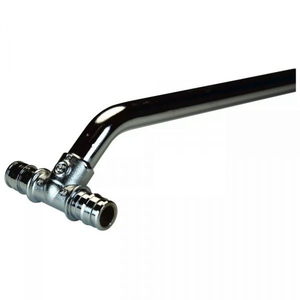 Трубка Т-образная для подключения радиаторов 16х2.2-300мм (никелированная латунь, аксиальная)