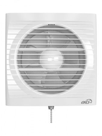 Вентилятор D-150мм, 200х200мм, ERA 6S C-02 (с сеткой, клапаном и шнуровым выключателем 290 м3/ч)