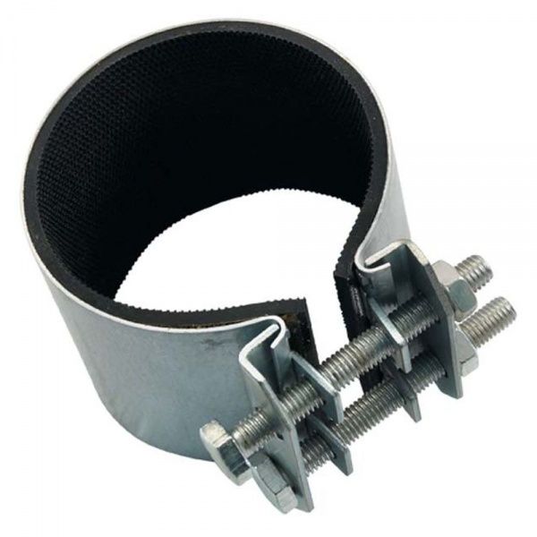 Хомут ремонтный оцинкованный (краб) Ду 50 (2") для труб диаметром 57-67 мм (ширина 70мм)