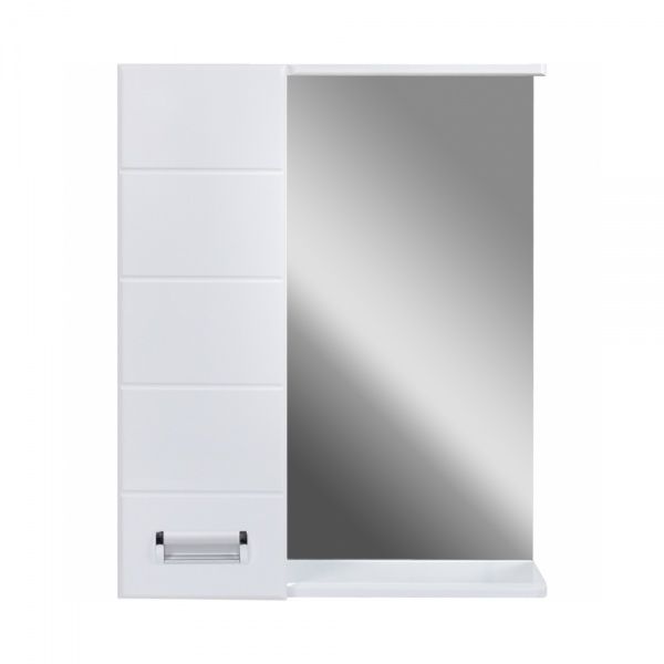 Зеркало "Вега 60" 600х150х700, со шкафчиком СЛЕВА, с подстветкой