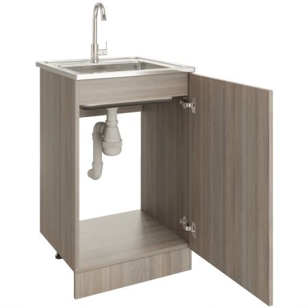 Тумба для накладной кухонной мойки 50 ЛДСП шимо/ясень светлый