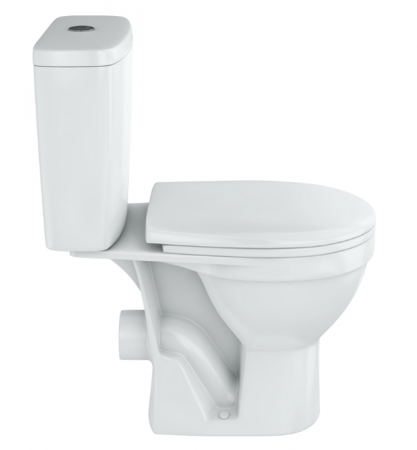 Унитаз "Рим", белый, 2кноп.,прямой вып.,нижн.подв., сиденье полипропилен, микролифт