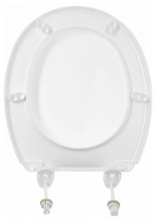 Сиденье белое, ширина 360мм, длина 382-434мм, крепление 155-162мм (с резиновыми амортизаторами)