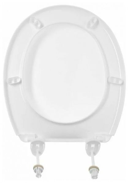 Сиденье белое, ширина 360мм, длина 382-434мм, крепление 155-162мм (с резиновыми амортизаторами)