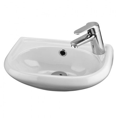 Умывальник "Бриз-40" с переливом, без комплекта, 1 ПРАВОЕ отверстие, белый
