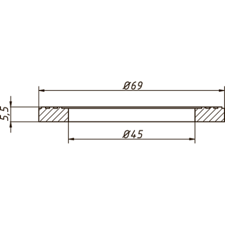 Кольцо уплотнительное (чашки) 69/45 мм, синее