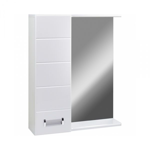 Зеркало "Вега 60" 600х150х700, со шкафчиком СЛЕВА, с подстветкой