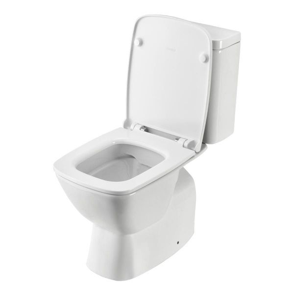 Унитаз Нео с бачком, белый, 2 х кн.арм., прямой выпуск, нижн.подв., сид.дюр.(тонкое), микр, Rimless