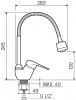 Смеситель РМС для кух. однор., гибк.изл. SL55-016F