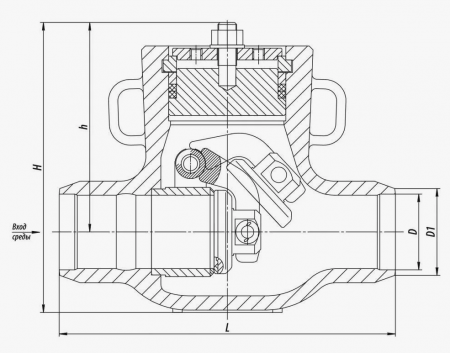 Клапан поворотный 4с-3-2   Ду 100,   Ру 100 (под приварку)
