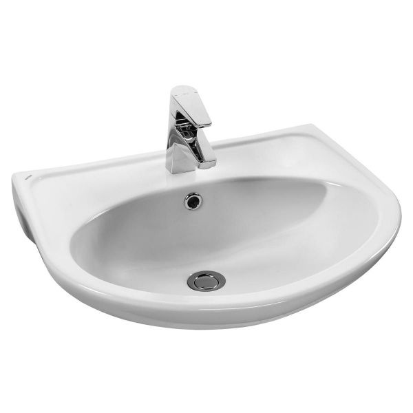 Умывальник "Бореаль-60" с переливом, без комплекта, 1 отверстие, белый