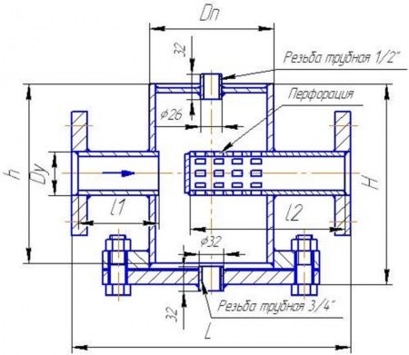 Грязевик фланцевый Ду 50, Ру-10