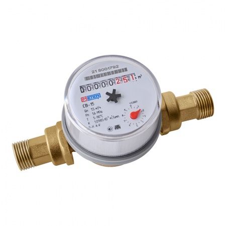 Счетчик воды "METER" СВ-15, L-80 (с присоединителями) универсальный