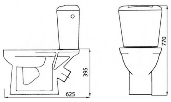 Унитаз "Комфорт Стандарт NEW" ЦОП, с бачком, белый, 1 кн.арм., косой выпуск, нижн.подв., сид. ПВХ