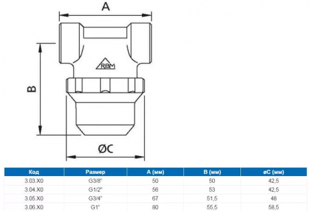 Фильтр сетчатый прямой Ду 15 (хром.) (муфта/резьба)