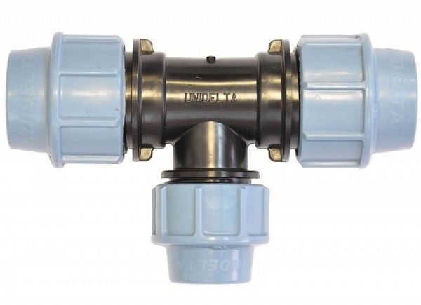 Тройник редукционный соединительный разъемный 32х20х32, Р-16 (ПНД, Компрессия)