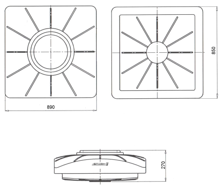 Бак ПЭ для душа 150л. SHOWER (черный) (850х890х270)