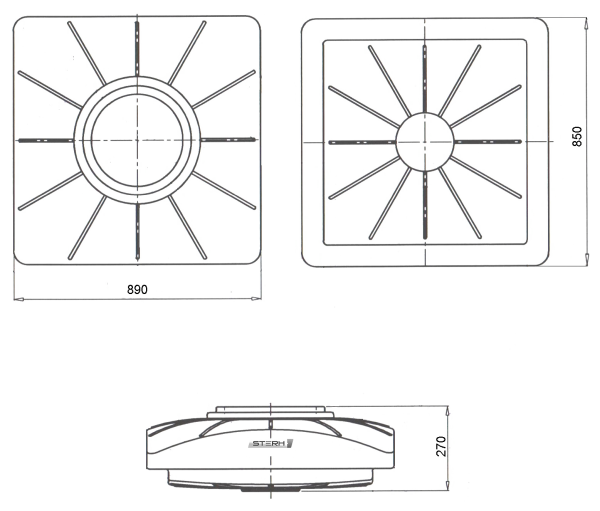 Бак ПЭ для душа 150л. SHOWER (черный) (850х890х270)