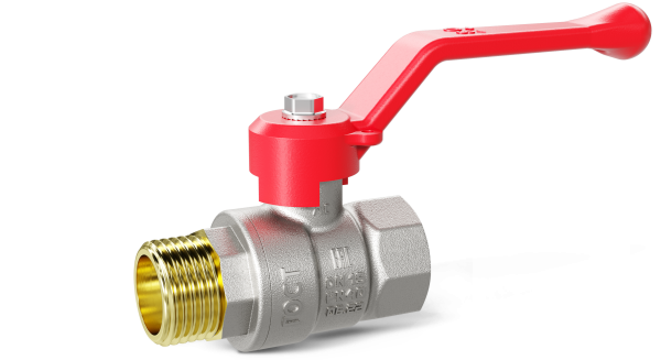 Кран LD Pride Ду 20 муфта/резьба (никель) рычаг, Red