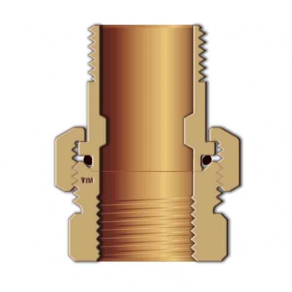 Соединитель ВН/НР прямой с накидной гайкой Ду 15 (латунь)