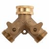 Разветвитель на две линии, регулируемый, ЛАТУННЫЙ на трубу ВР 3/4" для быстроразъемного соединения