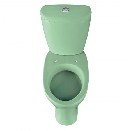 Унитаз "Версия" АНТИВСПЛЕСК, зеленый, 1 кн.арм., косой выпуск, нижн.подв., сид.полипр.
