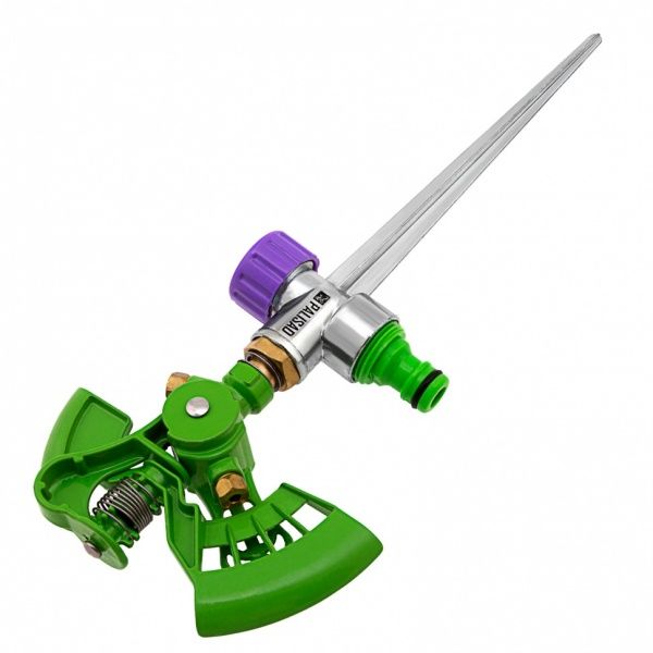 Разбрызгиватель металлический, двухсторонний, площадь до 500м2, струя от 3 до 12м