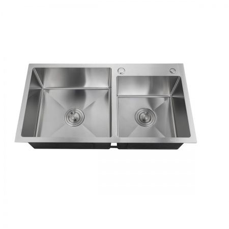 Набор 3 в 1 (Мойка врезная, 2 чаши+корзина+дозатор), РМС, MR-7843,600х500х220 мм